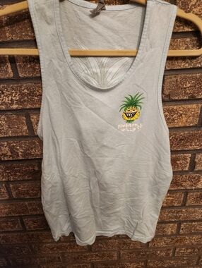 Pineapple Graphic Light Blue Tank Top Size Small